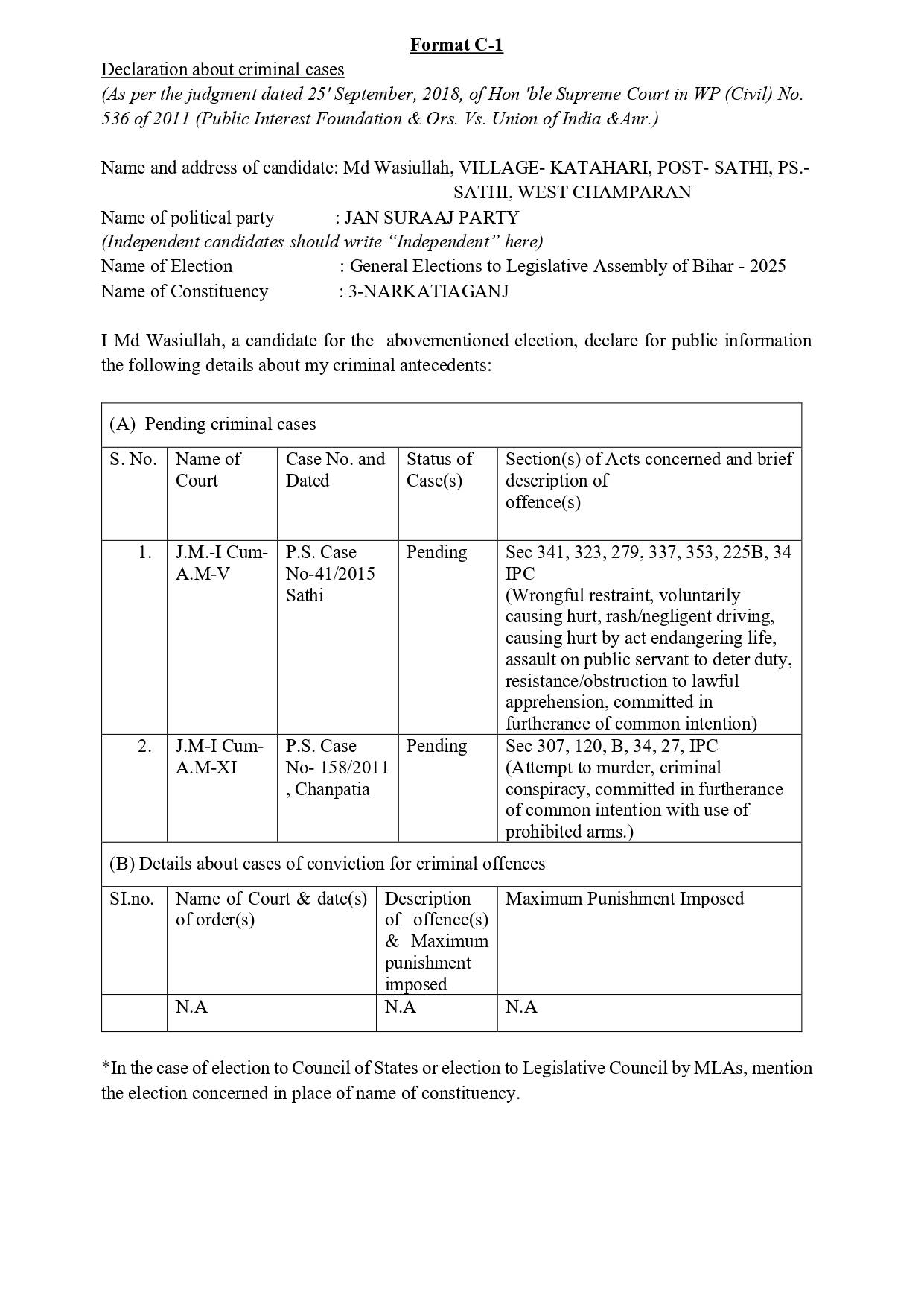 NARKATIAGAN 3 Assembly constituency (Advt) JSP